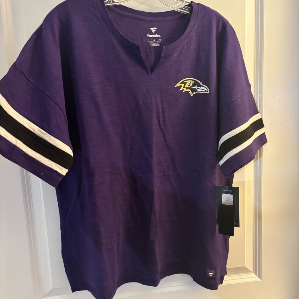 Purple Baltimore Ravens Fanatics Shirt Sz Large NWT - Picture 2 of 4